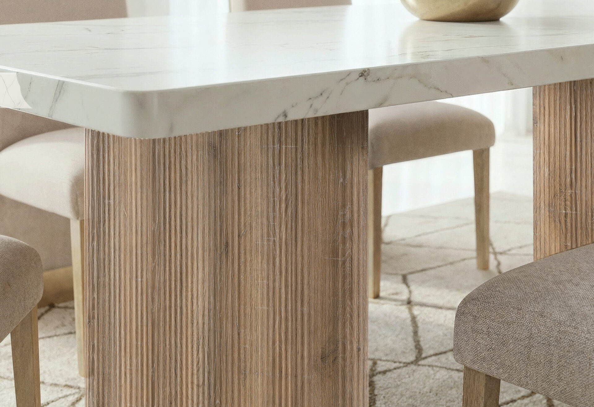 DINING TABLE AND 6 DINING CHAIRS – Image 3