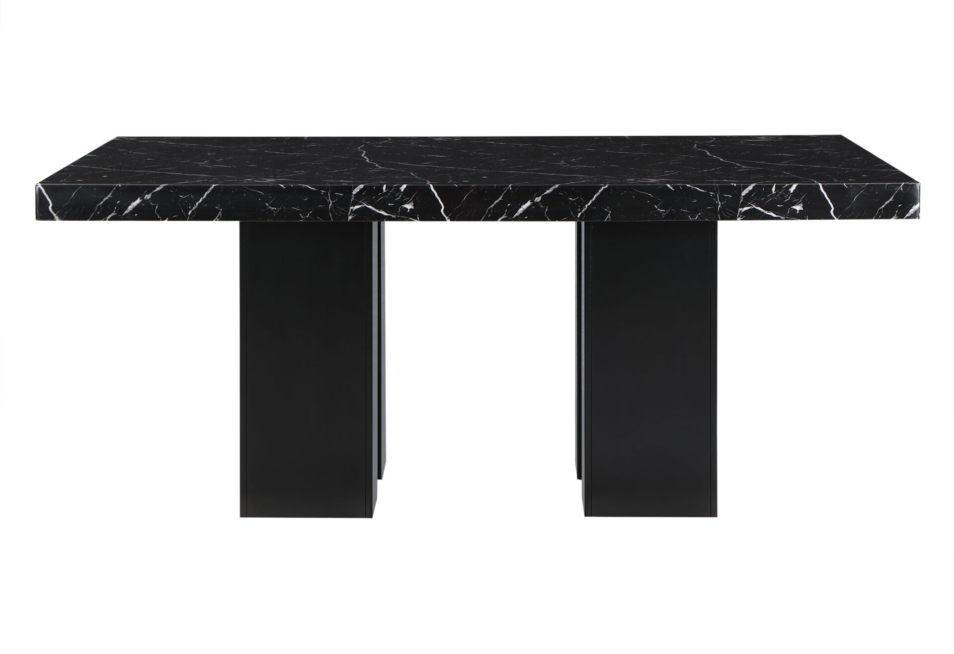 DINING TABLE +6 DINING CHAIRS BLACK – Image 2