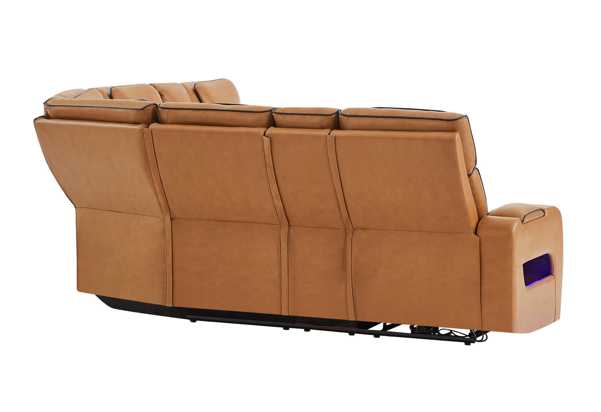 CAMEL SECTIONAL LIVING ROOM  WITH POWER HEADREST, CONTINUOUS LED AND SPEAKER – Image 3