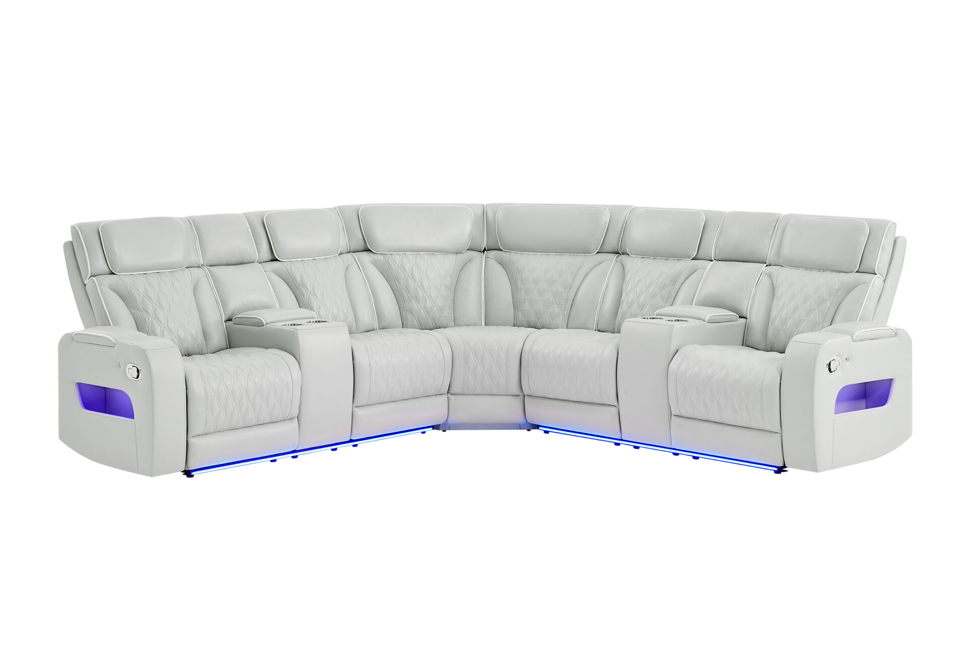 BLANCHE SILVER SECTIONAL LIVING ROOM WITH LED – Image 4