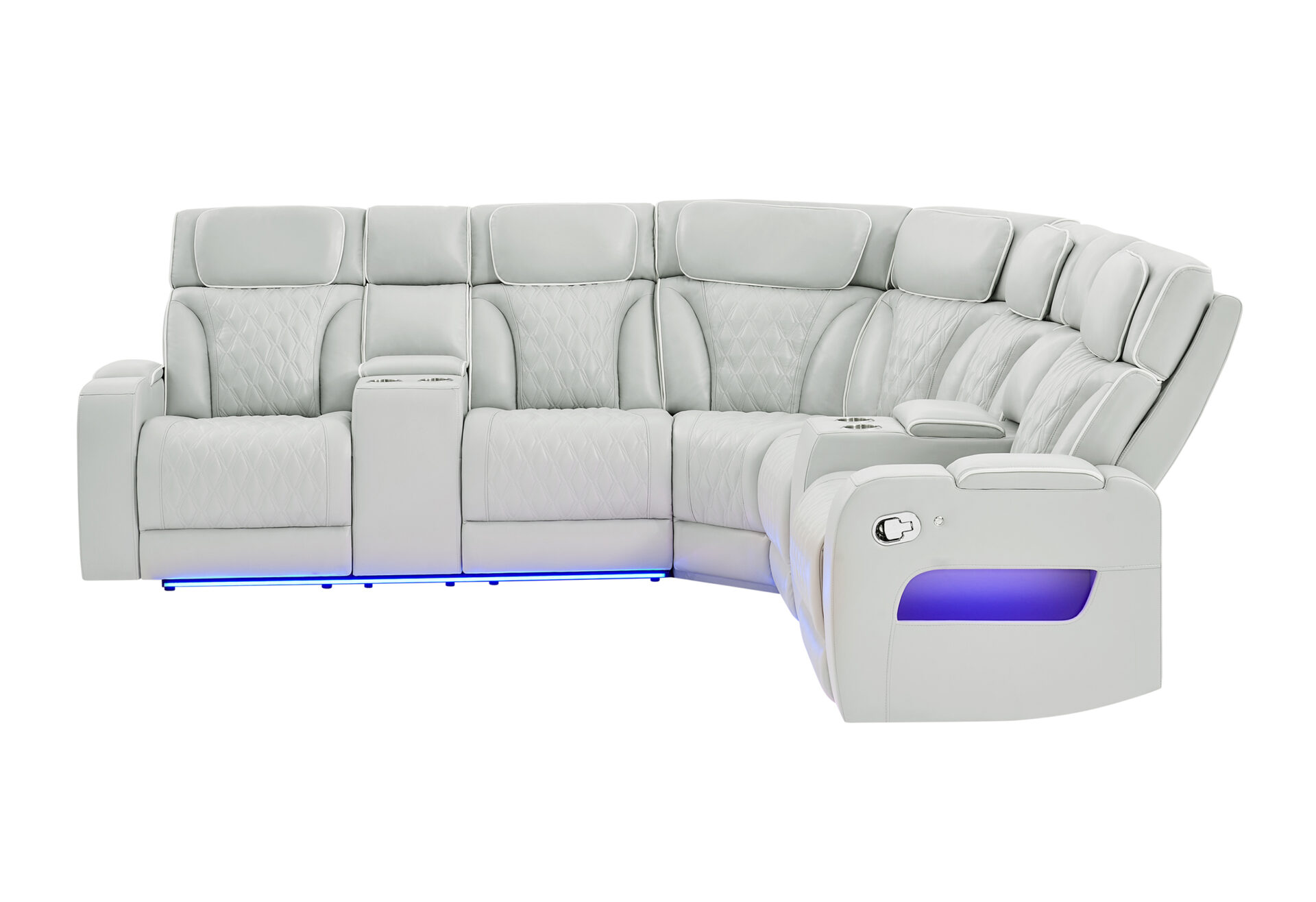 BLANCHE SILVER SECTIONAL LIVING ROOM WITH LED – Image 2