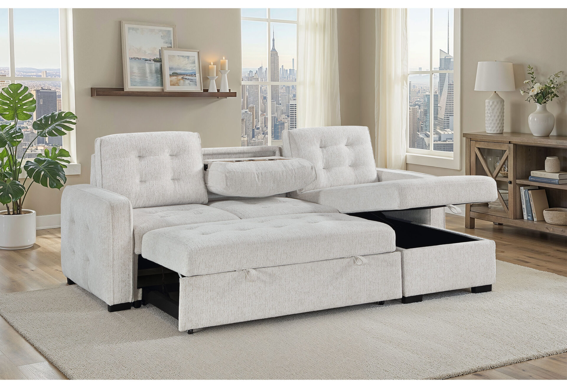 CHALK REVERSIBLE SOFA BED – Image 2