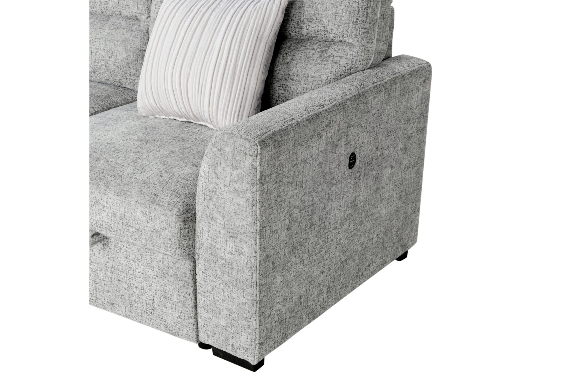 NICKEL SOFA BED SECTIONAL WITH 3 PILLOWS AND OTTOMAN – Image 3