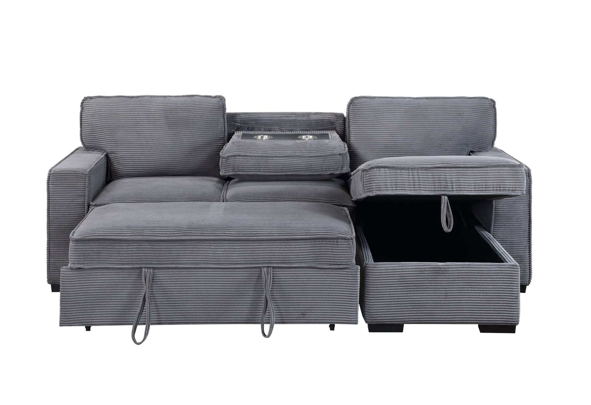 LIGHT GREY REVERSIBLE SOFA BED – Image 3