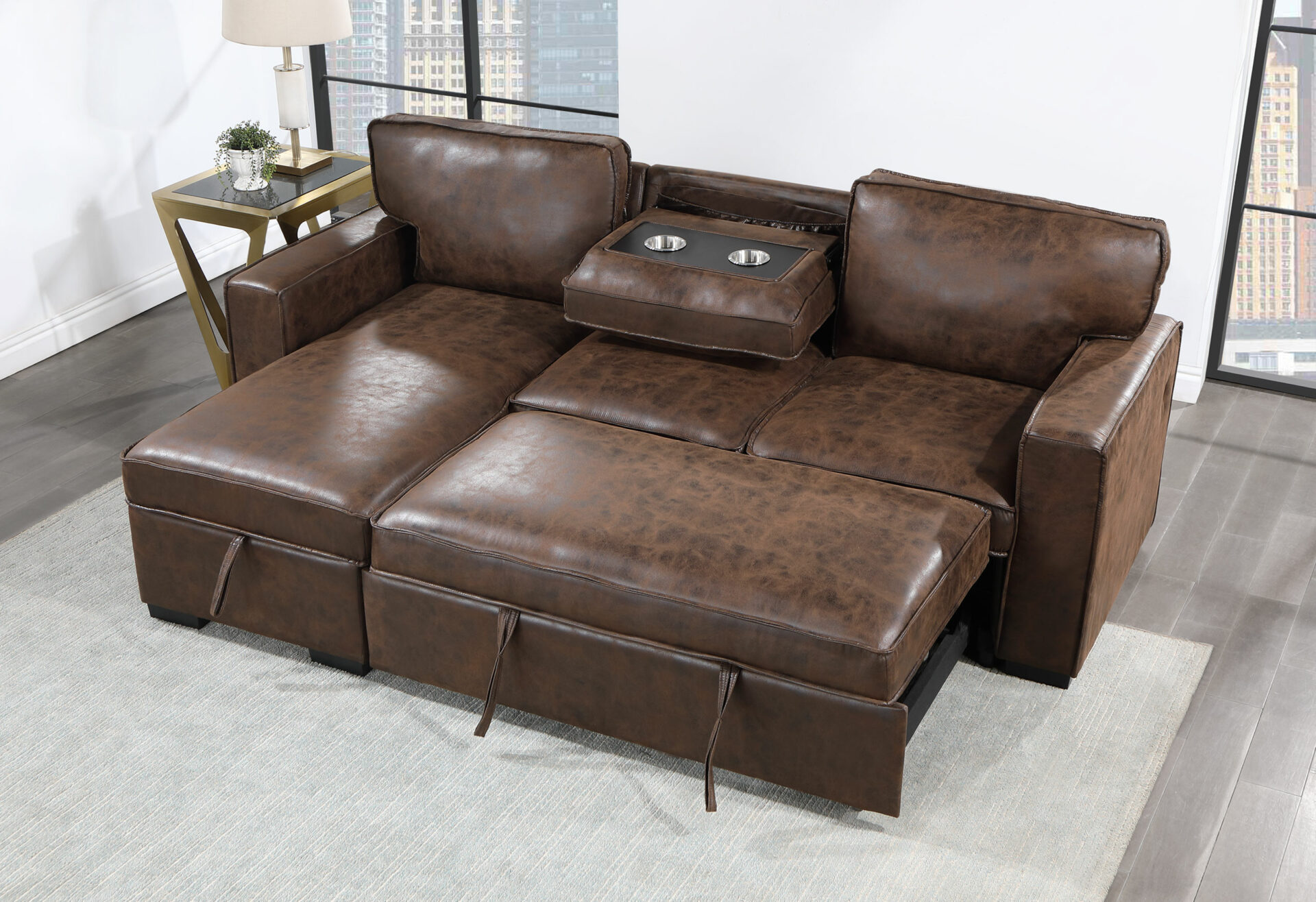 COFFEE REVERSIBLE PULL OUT SOFA BED – Image 2
