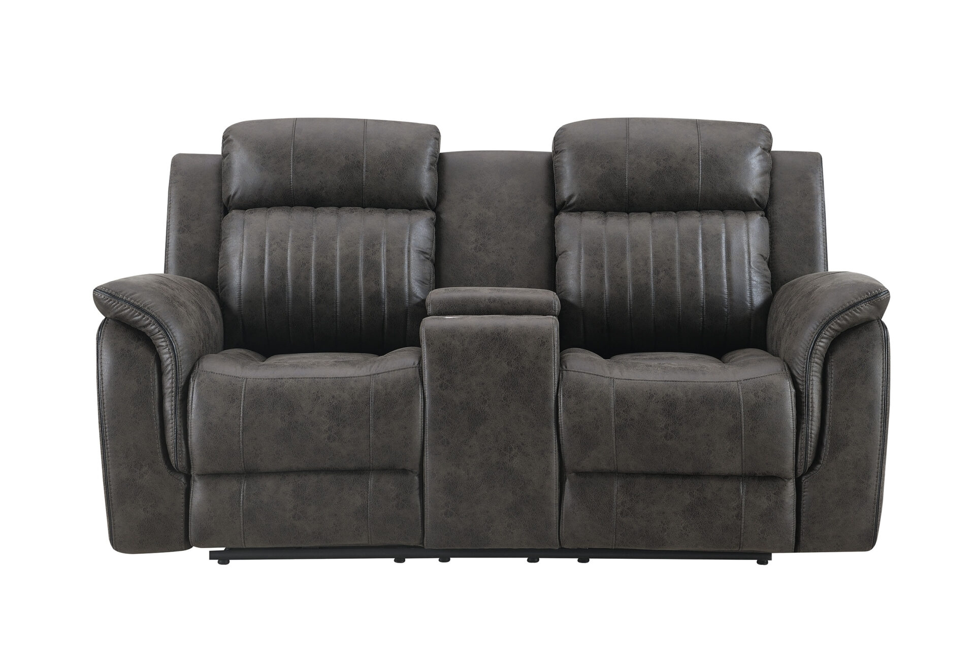 GREY CONSOLE RECLINING LOVESEAT – Image 1