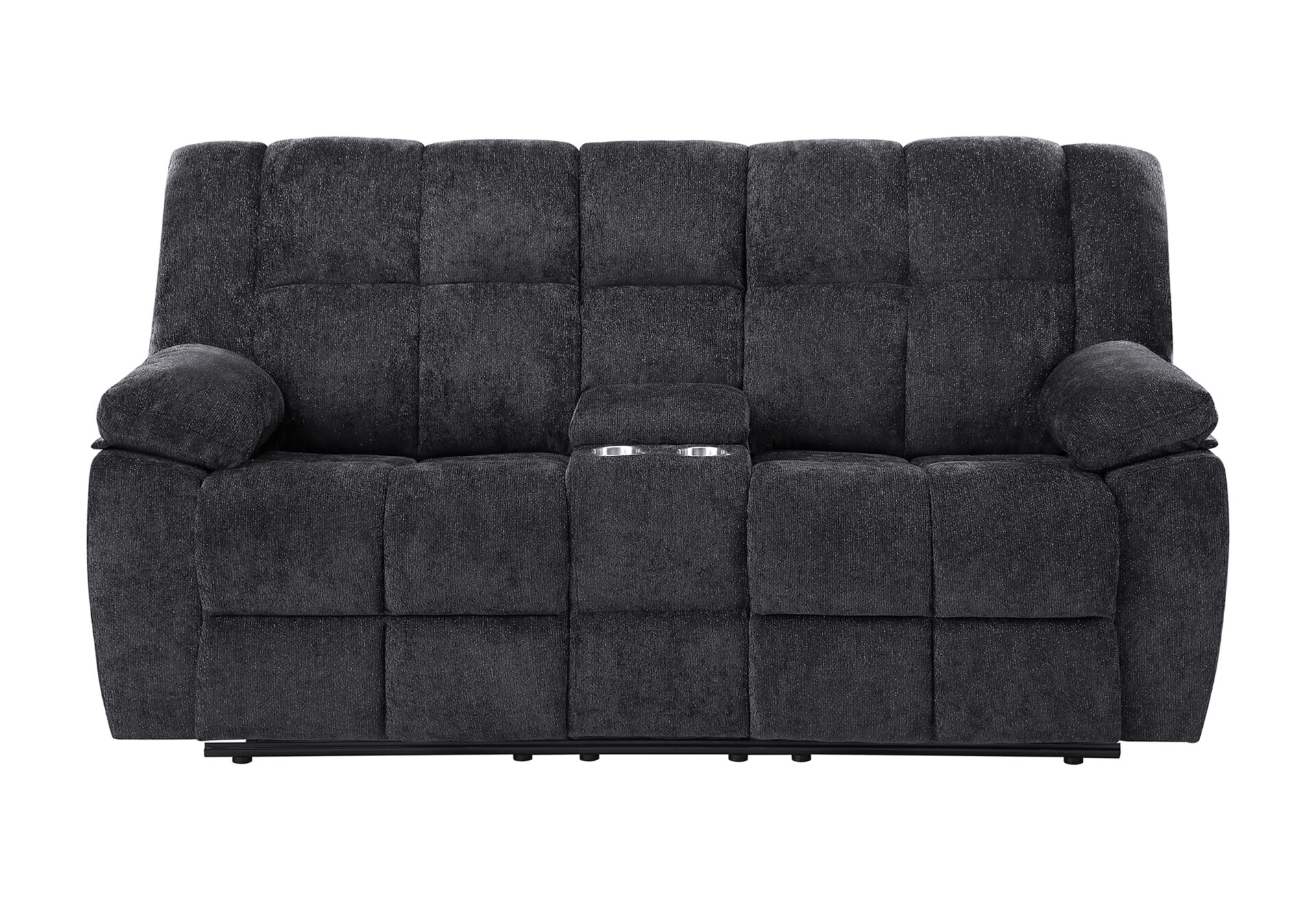 BLACK CONSOLE RECLINING LOVESEAT – Image 2