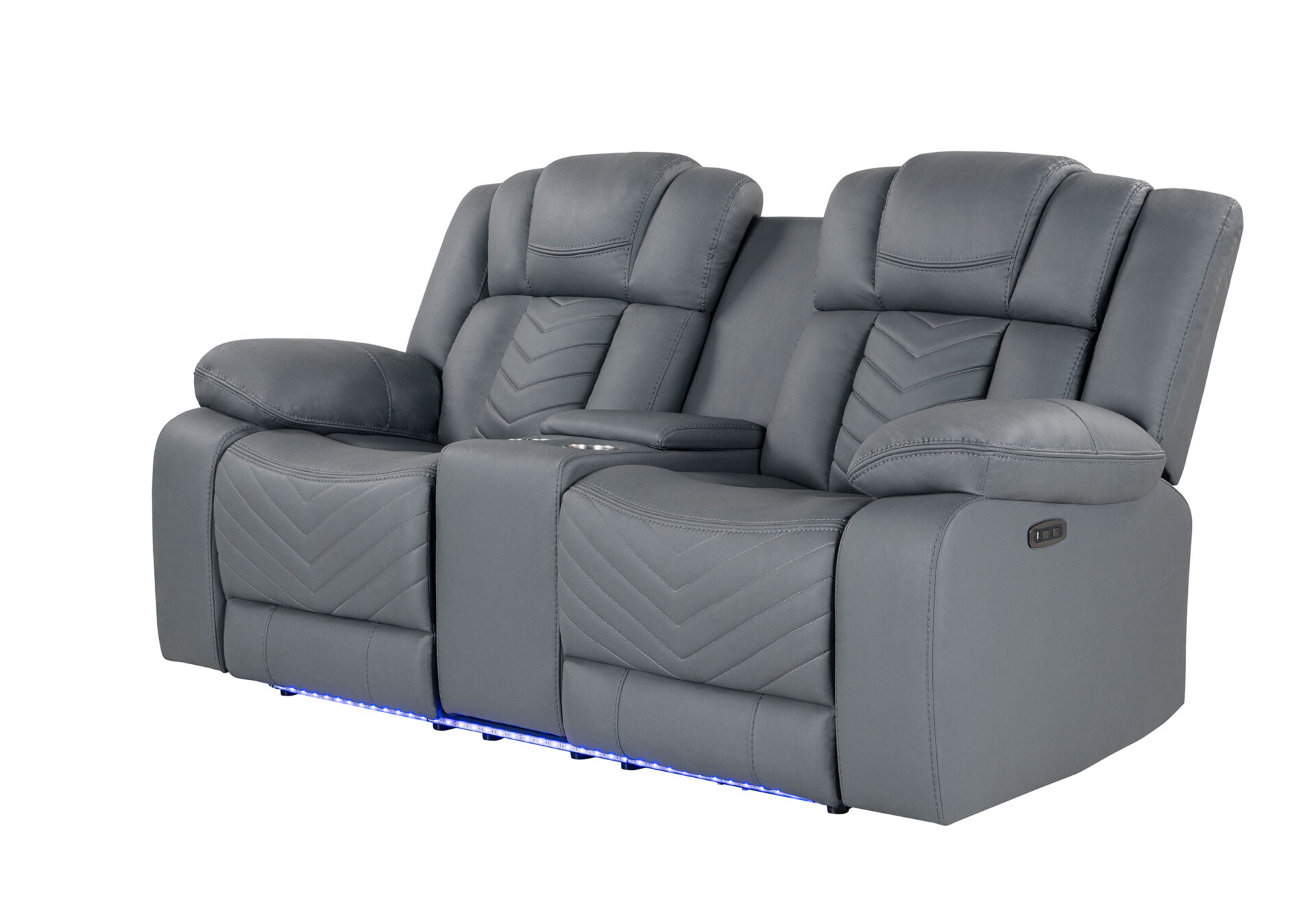 GREY 10 PWR CON REC LOVESEAT WITH LED AND IMMERSIVE SOUND – Image 2