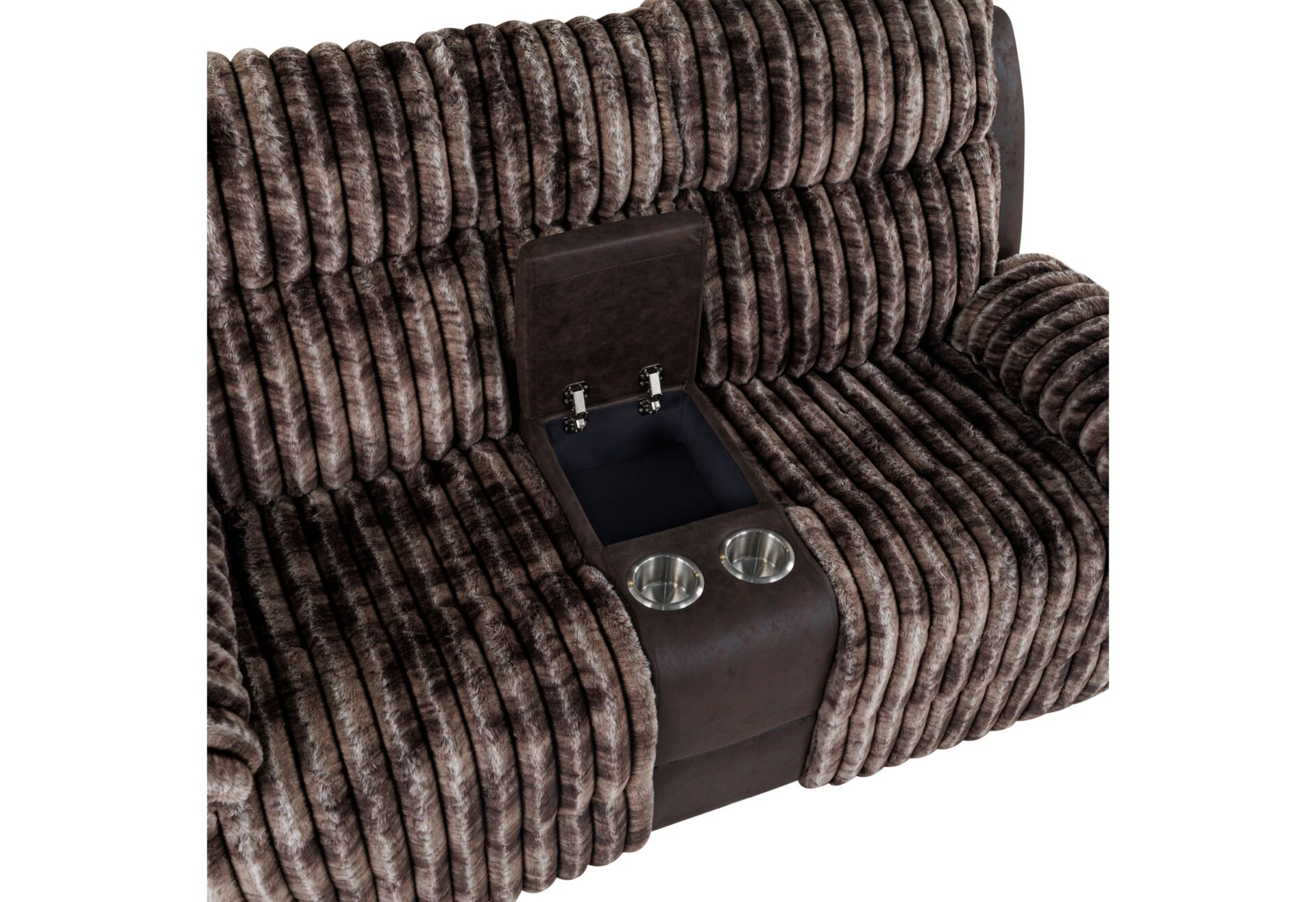 BROWN CONSOLE RECLINING LOVESEAT – Image 3