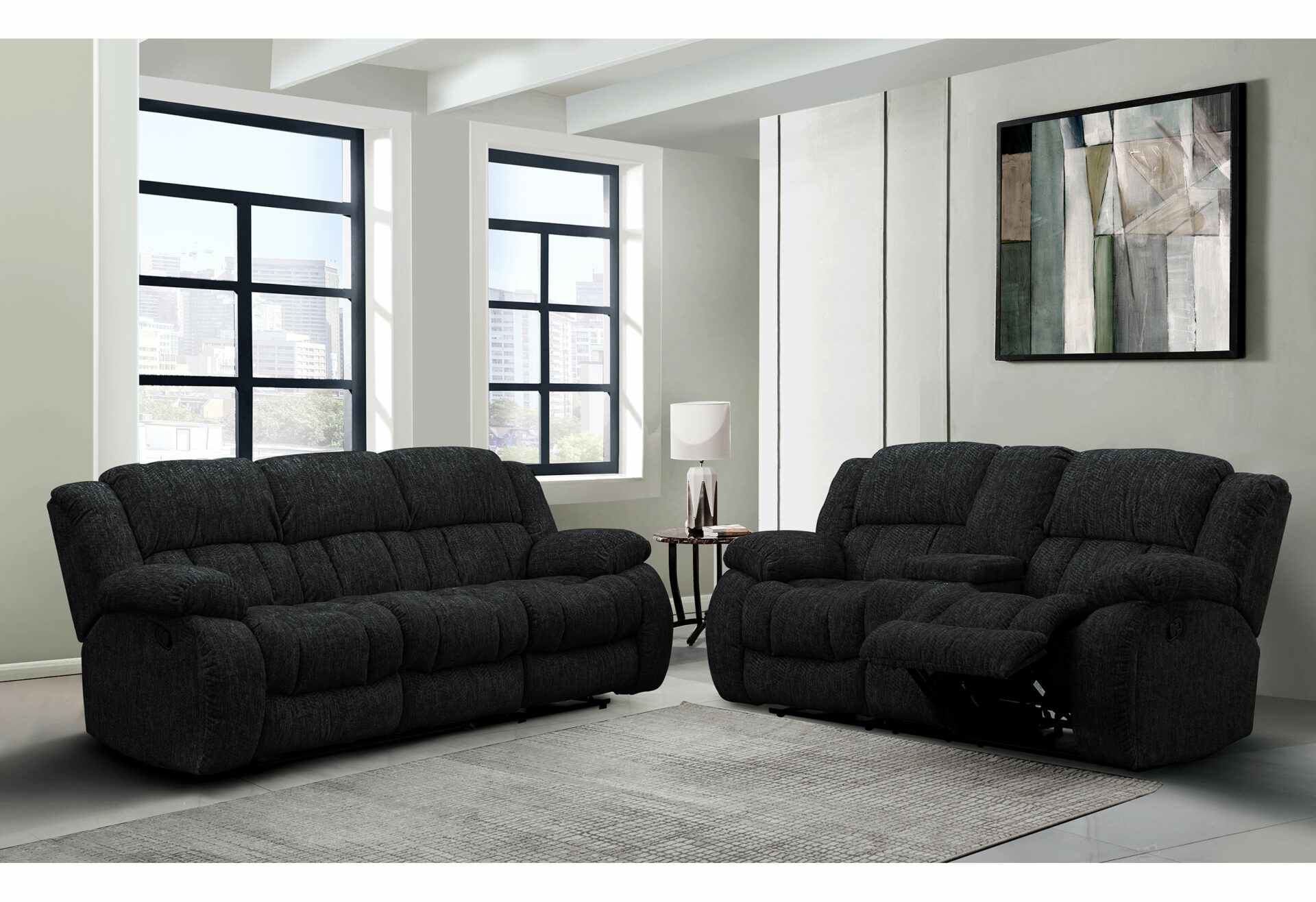 EBONY CONSOLE RECLINING SOFA AND LOVESEAT – Image 3