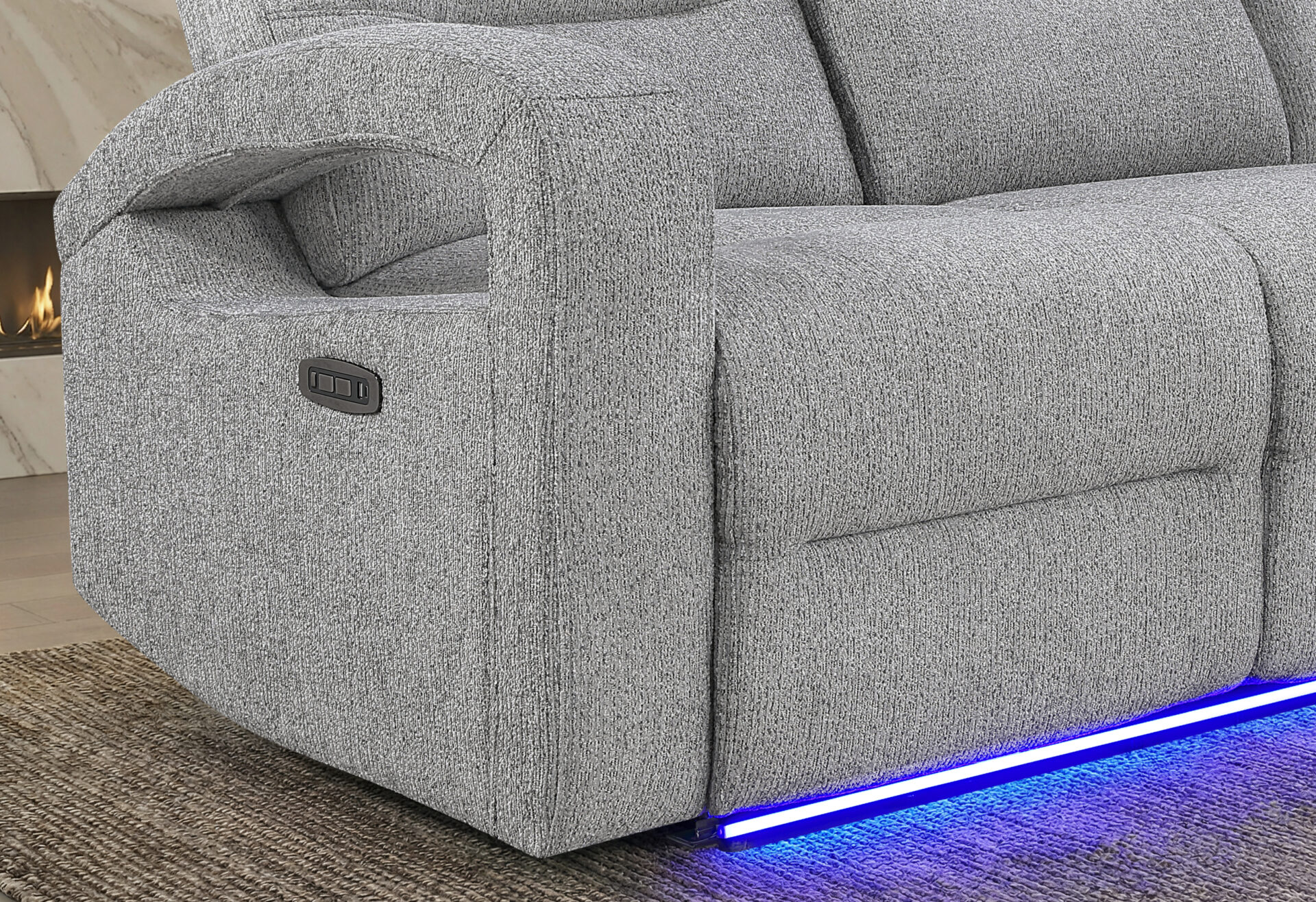 GREY 15 POWER RECLINING SOFA/POWER CONSOLE RECLINING LOVESEAT – Image 3