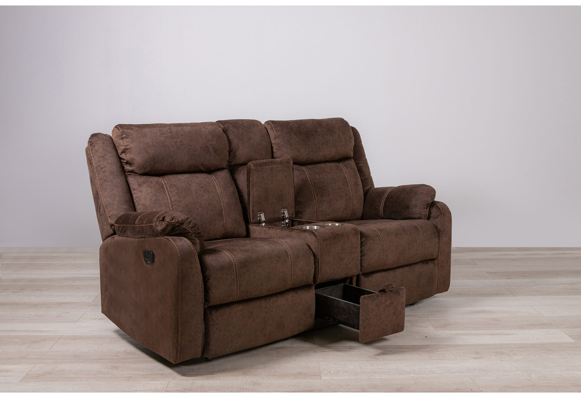 Modern Leather Reclining Living Room Set – Image 3