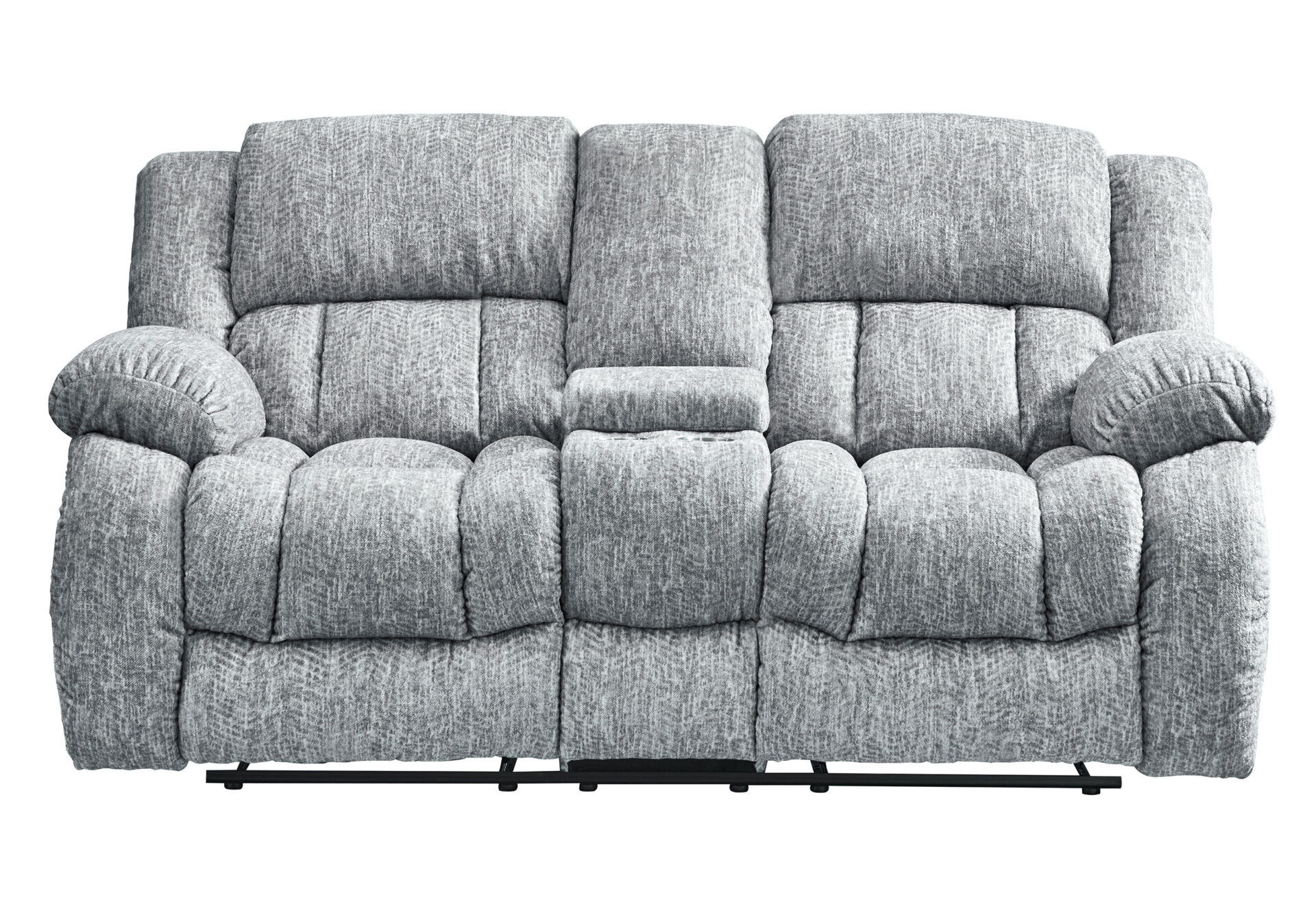 GREY RECLINING SOFA/CONSOLE RECLINING LOVESEAT/GLIDER RECLINER – Image 4