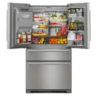 KitchenAid - 36 in. Wide 26 cu. ft. Multi-Door French Door Refrigerator with Platinum Interior - Stainless Steel – Image 2