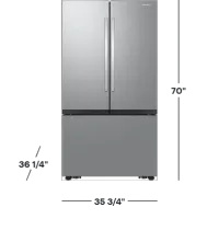 Samsung - 36 in. Wide 32 cu. ft. 3-Door French Door Smart Refrigerator with Dual Auto Ice Maker - Stainless Steel – Image 4