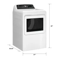 GE - 7.4 Cu. Ft. Front Load Electric Dryer with Sensor Dry - White with Matte Black – Image 2