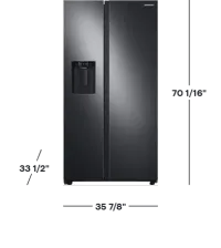 Samsung - 36 in. Wide 27.4 cu. ft. Side-by-Side Refrigerator with Large Capacity - Black Stainless Steel – Image 4