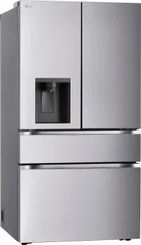 LG - 36-in Wide Standard-Depth MAX 28.6 Cu. Ft. 4-Door French Door Smart Refrigerator with Full Convert Drawer - PrintProof Sta – Image 1