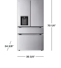 LG - 36-in Wide Standard-Depth MAX 28.6 Cu. Ft. 4-Door French Door Smart Refrigerator with Full Convert Drawer - PrintProof Sta – Image 2