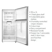 Insignia™ - 30 in. Wide 18 Cu. Ft. Top-Freezer Refrigerator with ENERGY STAR Certification - Stainless Steel – Image 3