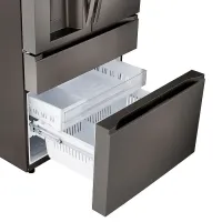 LG - 36-in Wide Standard-Depth MAX 28.6 Cu. Ft. 4-Door French Door Smart Refrigerator with Full-Convert Drawer - Black Stainles – Image 5