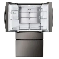 LG - 36-in Wide Standard-Depth MAX 28.6 Cu. Ft. 4-Door French Door Smart Refrigerator with Full-Convert Drawer - Black Stainles – Image 4