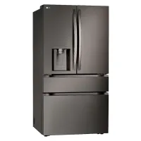 LG - 36-in Wide Standard-Depth MAX 28.6 Cu. Ft. 4-Door French Door Smart Refrigerator with Full-Convert Drawer - Black Stainles – Image 1