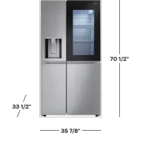 LG - 36-in Wide 27.1 Cu. Ft. Side-by-Side Smart Refrigerator with Craft Ice - Stainless Steel – Image 2