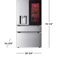 LG - 36-in Wide Standard-Depth MAX 28.6 Cu. Ft. 4-Door French Door-in-Door Smart Refrigerator with InstaView MyColor - Stainles – Image 3