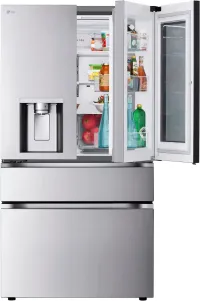 LG - 36-in Wide Standard-Depth MAX 28.6 Cu. Ft. 4-Door French Door-in-Door Smart Refrigerator with InstaView MyColor - Stainles – Image 4