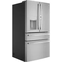 GE Profile - 36 in. Wide 27.9 Cu. Ft. 4-Door French Door Smart Refrigerator with Hands-Free AutoFill - Stainless Steel – Image 1