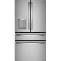 GE Profile - 36 in. Wide 27.9 Cu. Ft. 4-Door French Door Smart Refrigerator with Hands-Free AutoFill - Stainless Steel – Image 2