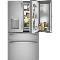 GE Profile - 36 in. Wide 27.9 Cu. Ft. 4-Door French Door Smart Refrigerator with Hands-Free AutoFill - Stainless Steel – Image 3