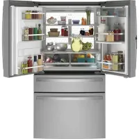 GE Profile - 36 in. Wide 27.9 Cu. Ft. 4-Door French Door Smart Refrigerator with Hands-Free AutoFill - Stainless Steel – Image 5