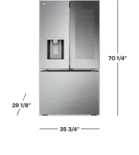 LG - 36-in Wide Counter-Depth MAX 25.5 Cu. Ft. French Door-in-Door Smart Refrigerator with Mirror InstaView - Stainless Steel – Image 2