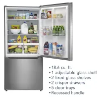 Insignia™ - 30 in. Wide 18.6 Cu. Ft. Bottom Freezer Refrigerator with ENERGY STAR Certification - Stainless Steel – Image 3