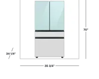 Samsung - 36 in. Wide BESPOKE 29 cu. ft 4-Door French Door Smart Refrigerator with Beverage Center - Morning Blue Glass – Image 2
