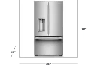 KitchenAid - Counter-Depth French Door Refrigerator with Intelligent Auto Fill - Stainless Steel – Image 2