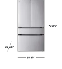 LG - 36-in Standard-Depth MAX 29.6 Cu. Ft. 4-Door French Door Smart Refrigerator with Full-Convert Drawer - Stainless Steel – Image 3