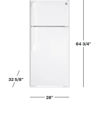 GE - 28 in. Wide 16.6 Cu. Ft. Top-Freezer Refrigerator with LED Interior Lighting - White – Image 2