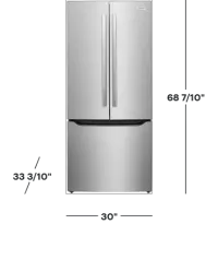 Frigidaire - Gallery 30 in. Wide 20 Cu. Ft. French Door Standard-Depth Refrigerator with Internal Water Dispenser - Smudge Proo – Image 2