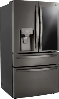LG - 36-in Wide 22.5 Cu. Ft. 4-Door French Door-in-Door Counter-Depth Smart Refrigerator with Craft Ice - Black Stainless Steel – Image 2