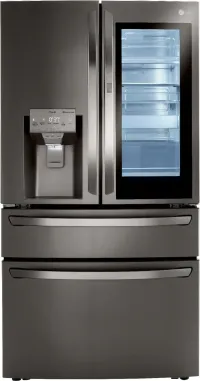 LG - 36-in Wide 22.5 Cu. Ft. 4-Door French Door-in-Door Counter-Depth Smart Refrigerator with Craft Ice - Black Stainless Steel – Image 1