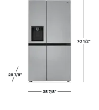 LG - 36-in Wide 22.5 Cu. Ft. Counter-Depth Side-by-Side Refrigerator with Smooth Touch Dispenser - Stainless Steel – Image 4