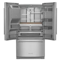 KitchenAid - 36 in. Wide 26.8 cu. ft. Standard-Depth French Door Refrigerator with Exterior Ice and Water Dispenser - Stainless – Image 3
