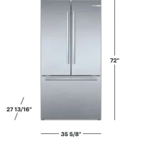 Bosch - 800 Series 36 in. Wide 21 Cu. Ft. French Door Bottom Freezer Counter-Depth Smart Refrigerator with VitaFresh - Stainles – Image 3