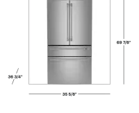 Café - 36 in. Wide 28.7 Cu. Ft. 4-Door French Door Smart Refrigerator with Dual Dispense Autofill Pitcher - Stainless Steel – Image 2