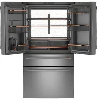 Café - 36 in. Wide 28.7 Cu. Ft. 4-Door French Door Smart Refrigerator with Dual Dispense Autofill Pitcher - Stainless Steel – Image 3