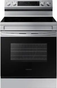 Samsung - 30 in. Wide 4 Elements 6.3 cu. ft. Freestanding Electric Range with WiFi and Steam Clean - Stainless Steel – Image 1