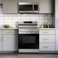Samsung - 30 in. Wide 4 Elements 6.3 cu. ft. Freestanding Electric Range with WiFi and Steam Clean - Stainless Steel – Image 3